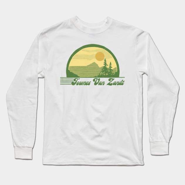 Townes Van Zandt / Retro Style Country Fan Design Long Sleeve T-Shirt by DankFutura